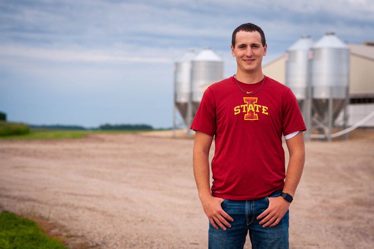 CycloneATH's tweet photo. From the crop fields to the football field, Cyclone Nation is farm strong. Show us how you represent Iowa State on your farm using #CyFarm for the chance to win an ISU hat! 🚜💪 https://t.co/sWxmRFyI82