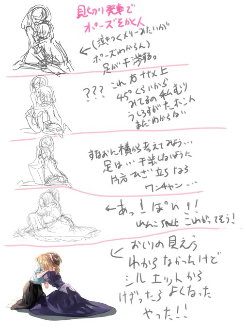 上一段目から4段目に行けたらラッキー!という書き方してるので狙ったポーズがかけない人をしています 