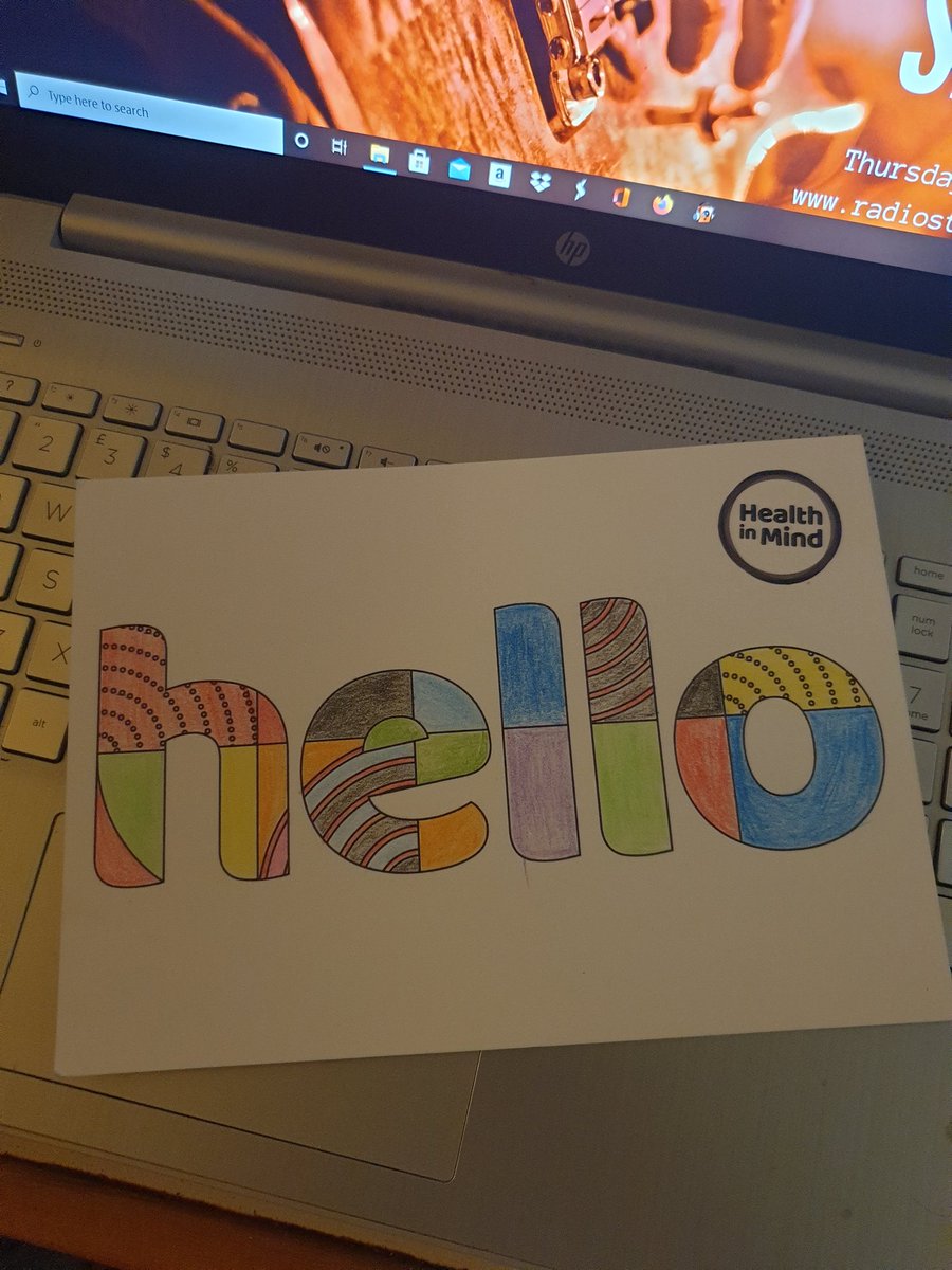 lordzepfloydian's tweet photo. Well look what I received in the post this morning #WritingToSayHello #HelloMojo from @Health_in_Mind @AlanaGenge @Wendy_HiM thank you so much, cheered me up, your biccies are waiting when we return @radio_stafford @StaffordCentre1!! https://t.co/qzusxwH3CI