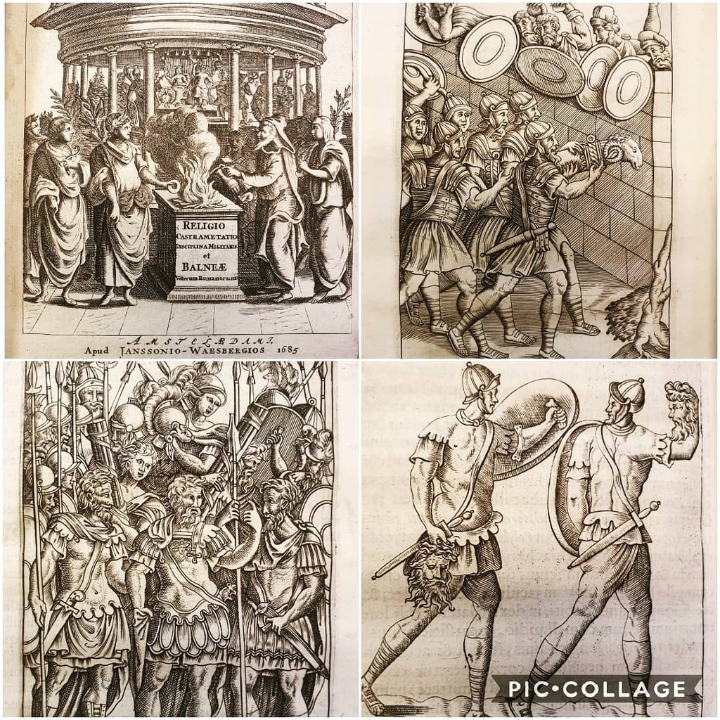 TarringtonBooks's tweet photo. Veterum Romanorum Religio, Castrametatio Disciplina Militaris ut &amp; Balneae 1685 DU CHOUL #ancientrome #romanhistory #militarytraining #engraving #roman https://t.co/l05dCXBBq0 https://t.co/FMB0fvWSuW