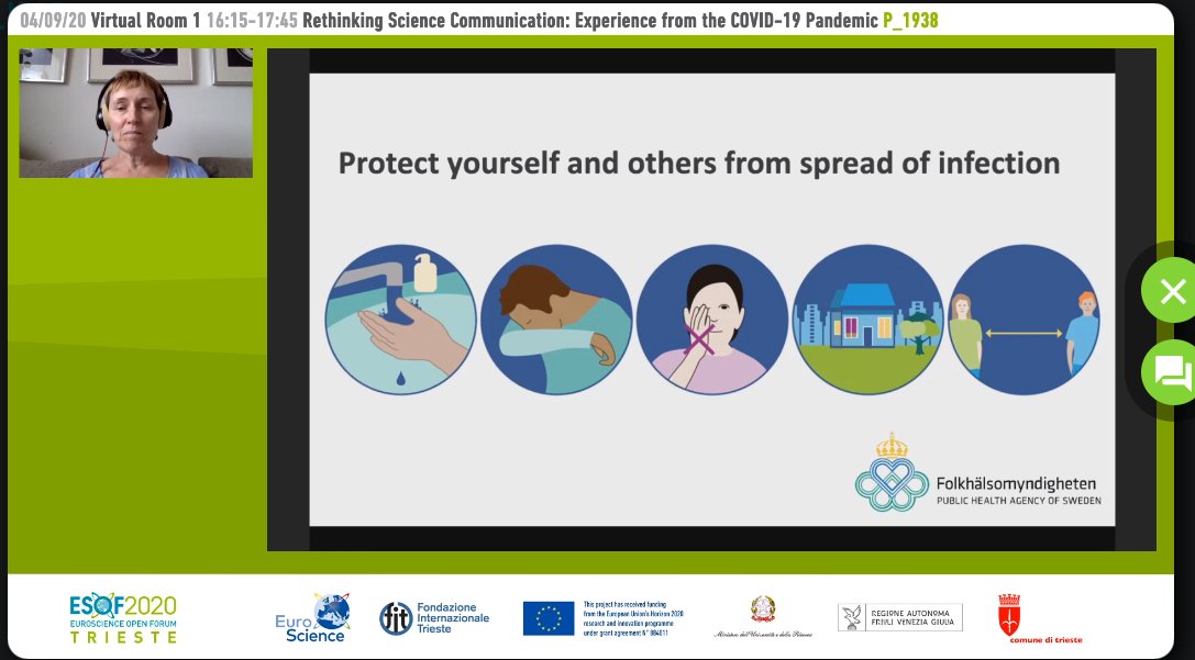 SciStoriesDK's tweet photo. Swedish public’s attitude during the pandemic is now being shared by Cissi Askwall, Secretary General Vetenskap & Allmänhet @vetenskapoallm #ESOF2020 #scicomm #trust #sciencestoriesdk #COVID19 #Covid_19 https://t.co/t1tM6teRhj