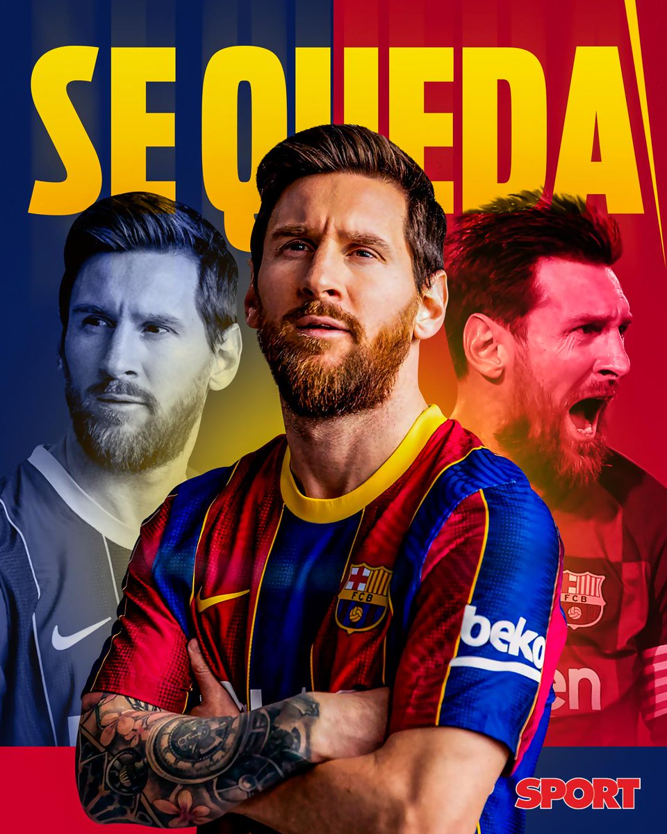 sport's tweet photo. 💙 MESSI SE QUEDA ❤ https://t.co/esiLERb4zw