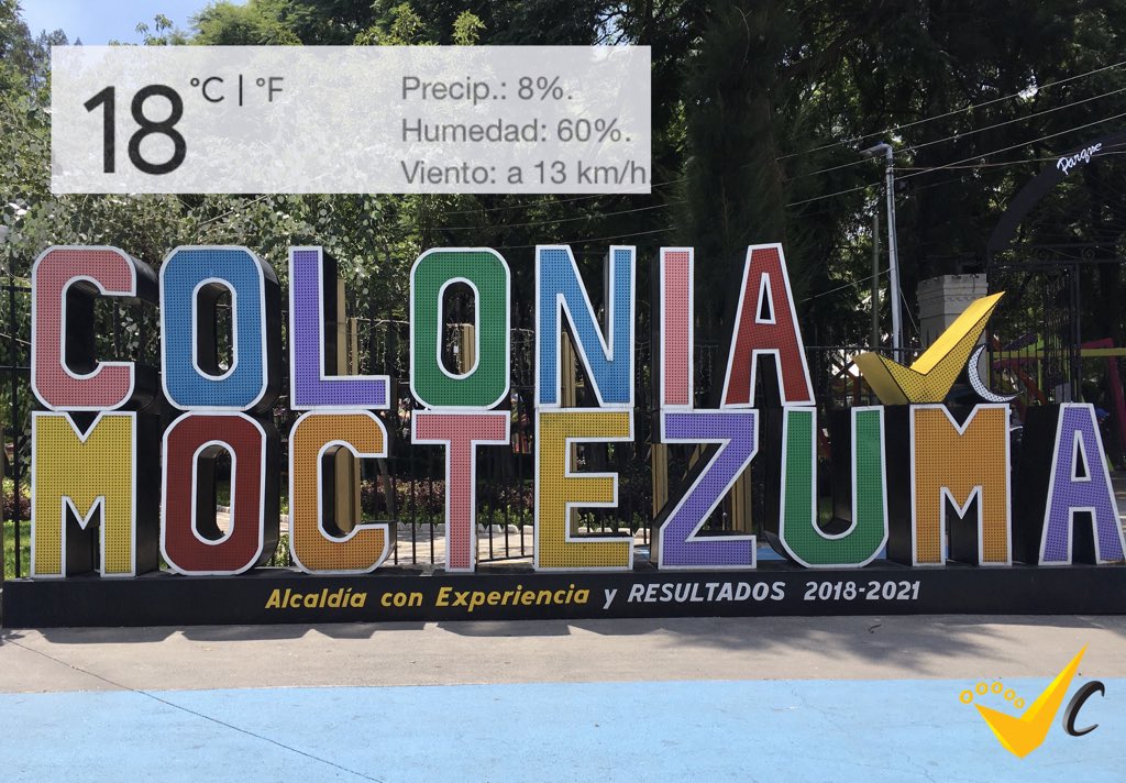 A_VCarranza's tweet photo. #FelizViernes, les saludamos desde el Parque Fortino Serrano, en la colonia Moctezuma 2a. Sección. Hoy tendremos un día nublado con temperatura Máxima de 23° y Mínima de 13°. Toma tus precauciones ⛅️☂️. 

#ProtégeteYProtegeALosDemás @julio_morenori https://t.co/eOyy0LL4Zl