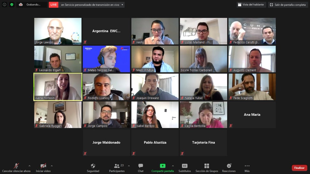 Atención Emprendedores del mundo!!
Estamos en vivo💥💥
Pasen a vivir los proyectos de cada uno de los seleccionados, Argentina va a elegir sus representantes‼
<a href="/Lawsonlat/">Jorge Lawson</a> <a href="/GENArgentina/">GEN Argentina</a> <a href="/EWC_Global/">Entrepreneurship World Cup</a> 
bit.ly/EWC-Argentina