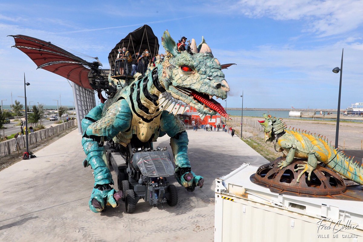 CollierFred's tweet photo. L’iguane sentinelle a répondu à l’appel du dragon de Calais et l’a rejoint dans son antre de la plage...

#calais #cotedopale #pasdecalais #hautsdefrance #dragondecalais #iguanesentinelle @CompagnieDragon @lamachinefr https://t.co/JndQ5mjTQ1