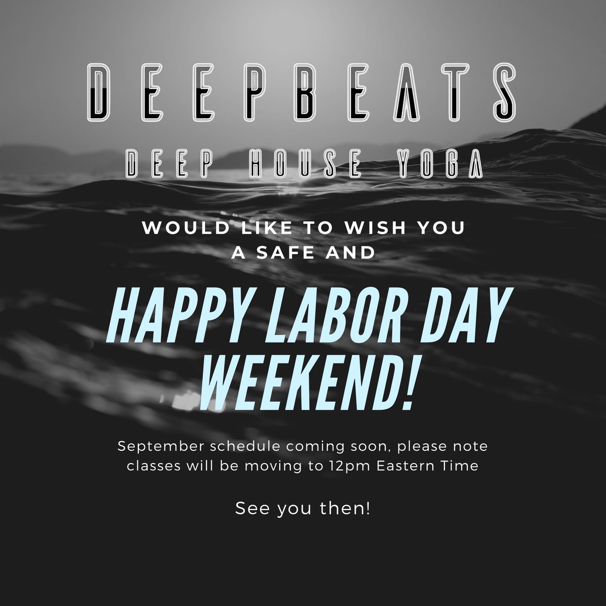 deepbeatsyoga's tweet photo. Have a safe and happy Labor Day weekend! - https://t.co/y6HCLHDiWO
We'll be off this weekend, but back the following Saturday – and we'll be resuming weekly classes at 12pm, so please make a note!

September schedule coming soon! https://t.co/podMc9o5AI