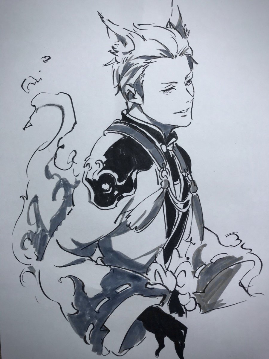 たまに筆ペンでなんも考えないで描きたくなる 
