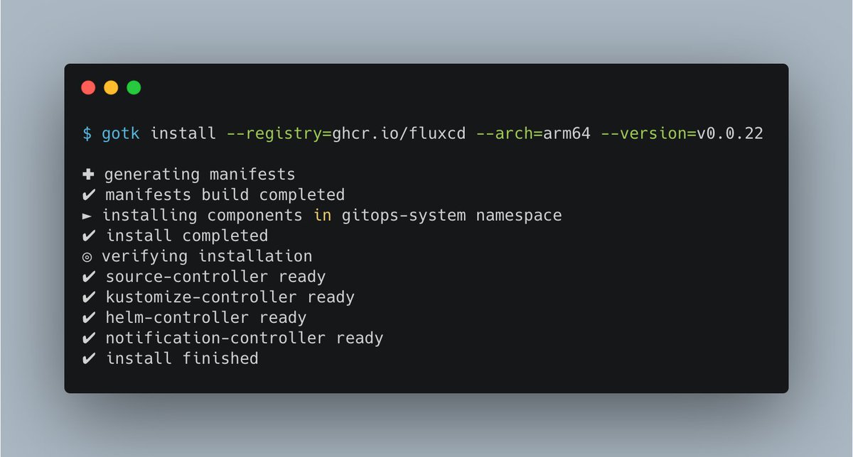 stefanprodan's tweet photo. Today we've published a Flux v2 prerelease with support for #Kubernetes ARM64 nodes. The #GitOpsToolkit amd64 and arm64 images are now hosted on GitHub Container Registry and built with Docker BuildKit. https://t.co/77ZkybZ8J9 https://t.co/rzkwMhqg4T