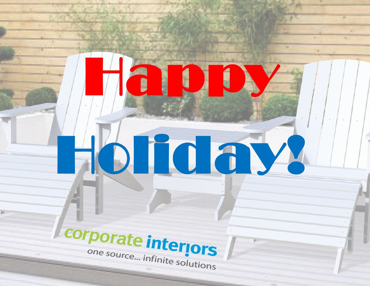 CorpInt's tweet photo. Have a Safe and Happy Holiday from @Corporate Interiors to you! If you’d like to add a bit of comfort to your next holiday, consider the Corporate Interiors custom design division, @RenewedEnvironments, Adirondack Chair (pictured).  Enjoy your weekend!
#laborday https://t.co/SKhU8NuaLm