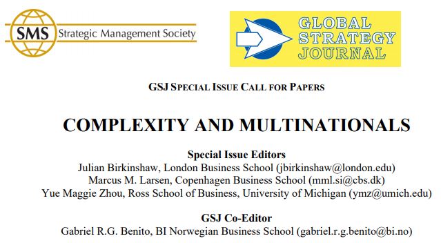 Strategic_Mgmt's tweet photo. Are you writing on complexities in multinational companies? @marcusmlarsen gives insights on this Call for Papers #GlobalStrategyJournal Special Issue: https://t.co/JwpziqKYRt https://t.co/lTsw1UVmkh