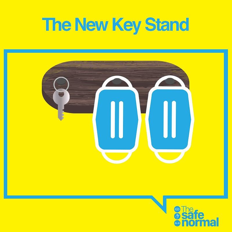 TheSafeNormal's tweet photo. Keep your mask near your house keys. So you won't forget to wear it when you leave the house.
Masks are the new normal.
#TheSafeNormal
#wearamask
#washyourhands
#socialdistancing https://t.co/DmWofe7x6C