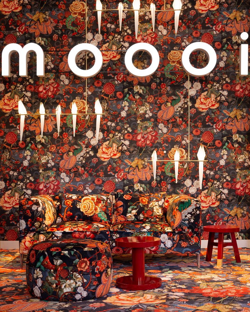 moooi's tweet photo. Step into A Life Extraordinary as our Amsterdam Brand Store is immersed in the Moooi signature pattern Tokyo Blue Rendezvous. https://t.co/BVUvjXgVTf