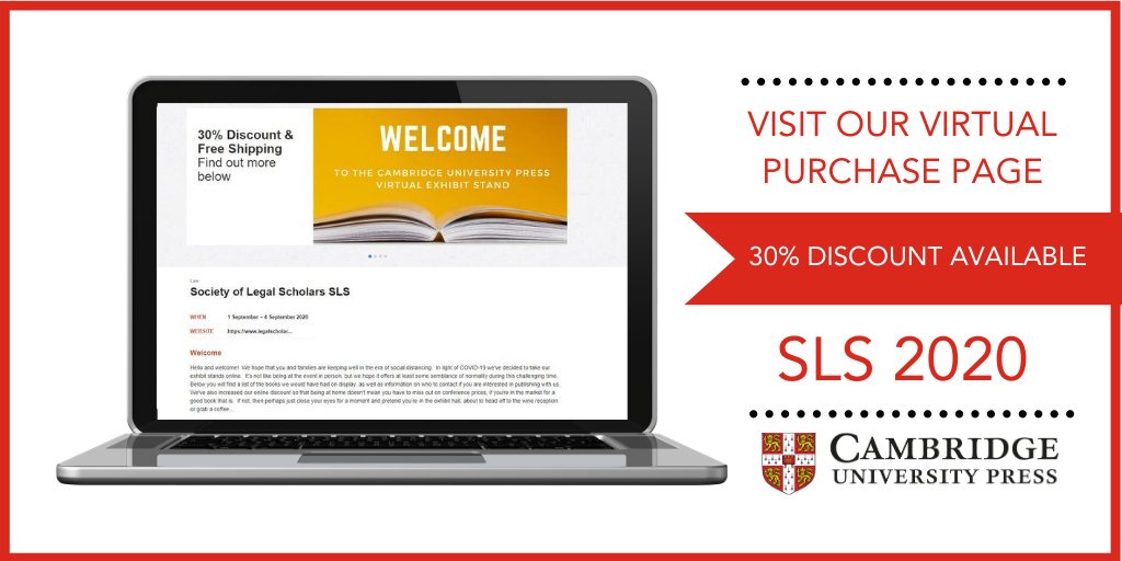 CUP_Law's tweet photo. Thank you to everyone who was able to chat online with us during #SLSVirtual20! If you wanted to purchase any of our books, the 30% discount will remain for 30 days after the conference. Have a great weekend, and we look forward to meeting you all in person one day soon! https://t.co/d8khDC20m9