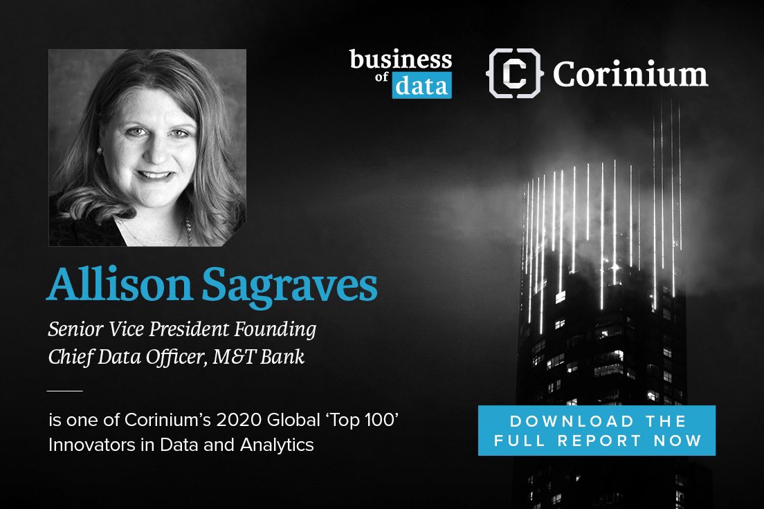 AllisonSagraves's tweet photo. Honored to be named to Global Top 100 Innovators in Data and Analytics along with many of my friends and colleagues in the industry. #2020GlobalTop100 #DataInnovators #DataforGood https://t.co/v3Fda6HoFE