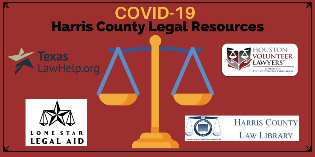 barbarabushlib's tweet photo. @LStarLegal, @HVLPtweets , @TexasLawHelp & @HCLawLibrary are just a few legal info resources that Harris Co. residents can use to help them with COVID-19 related legal issues. #HCPL #barbarabushlibrary #HarrisCountyLawLibrary #slltexas #lonestarlegalaid https://t.co/jwsKb9ZW24