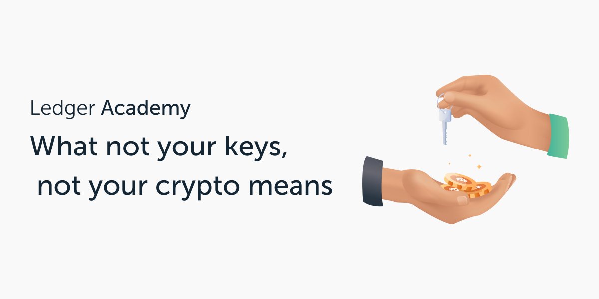 Ledger's tweet photo. "Not your keys, not your coins!"

First thing to learn when you enter the crypto world. 

So, read this if you don't know what it means: https://t.co/a5V0EpiTfX https://t.co/E5TjrQXwcN