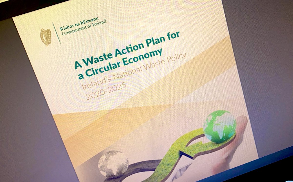 aoifeenv's tweet photo. The #WasteActionPlan was published today. Some of the main points:
- Ban on certain SUP items 
- Halving food waste by 2030
- DRS Schemes
We must be mindful that the circular economy is more than a waste issue, it’s also the potential opportunities in innovation and job creation https://t.co/yfiKK8m3zb