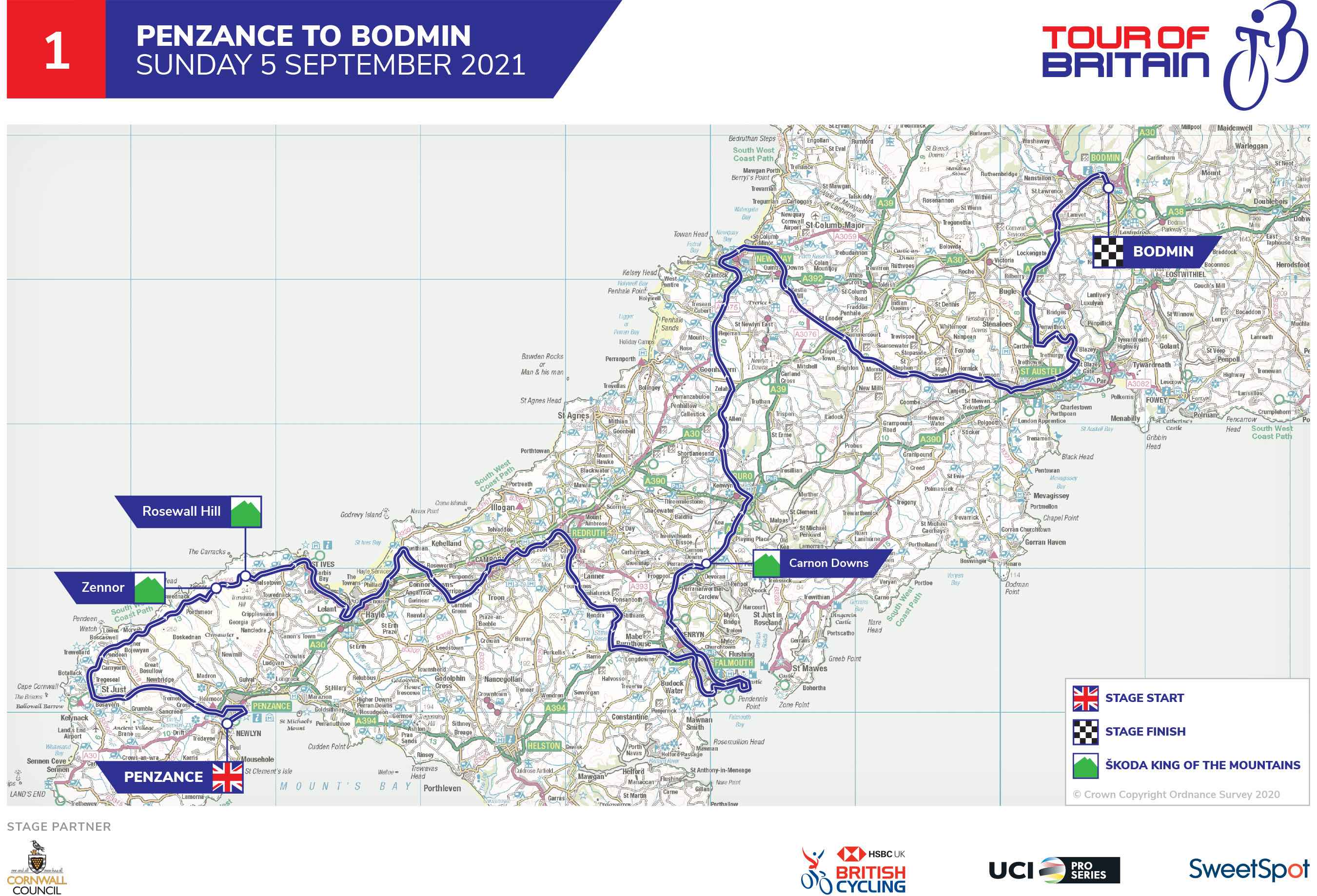 Tour Of Britain 2020 Route Map British Cycling On Twitter: "Stage 1 Of The 2021 @Tourofbritain 🇬🇧 Will  Be The First Time Ever That Cornwall Has Hosted The Race 👏 The Route  Showcases The Coastal And Rural Landscape,