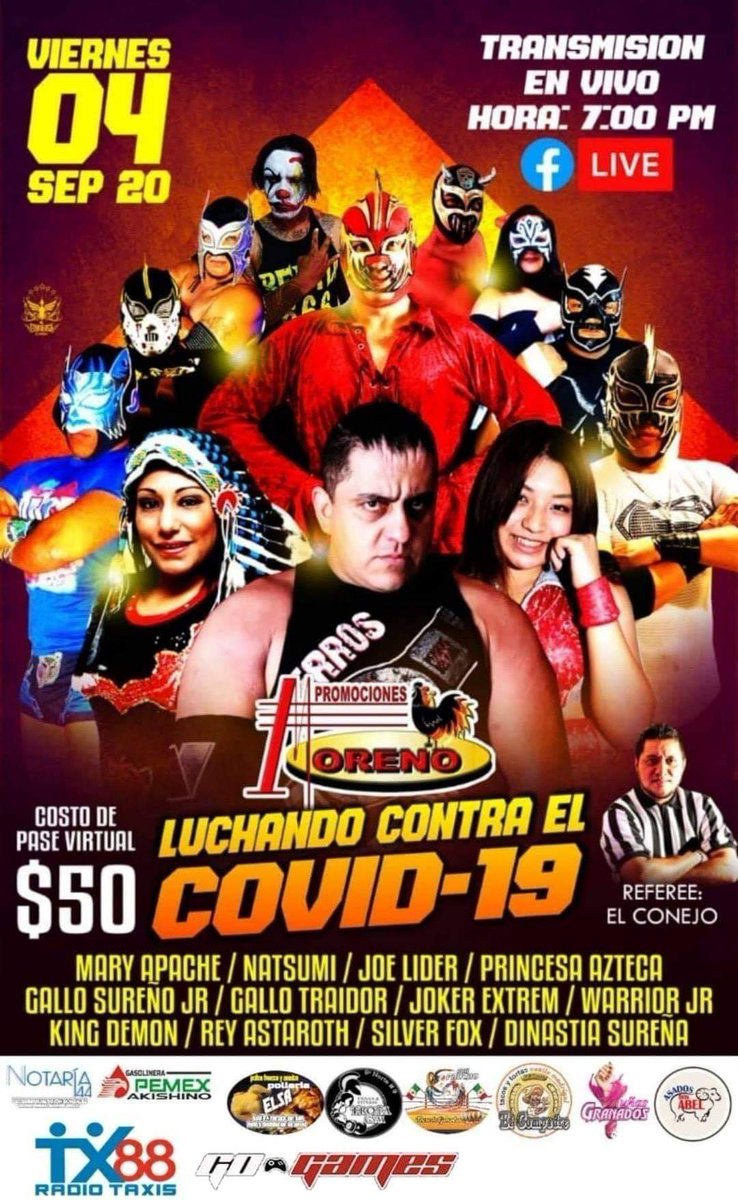 PromoMorenoTap's tweet photo. Hoy tendremos una lucha verdaderamente extrema y no te lo puedes perder
Tú donativo lo puedes hacer en esta cuenta 4152313457704299 BBVA únicamente $50 pesos.
Mándanos a través de MD tu captura de tu transferencia o una foto de tu deposito mediante tienda OXXO y darte tu acceso https://t.co/zZj92Deain