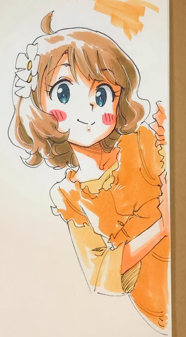 今日の桃子ちゃんセンパイ。のラクガキ。スケブの端っこセンパイ。 