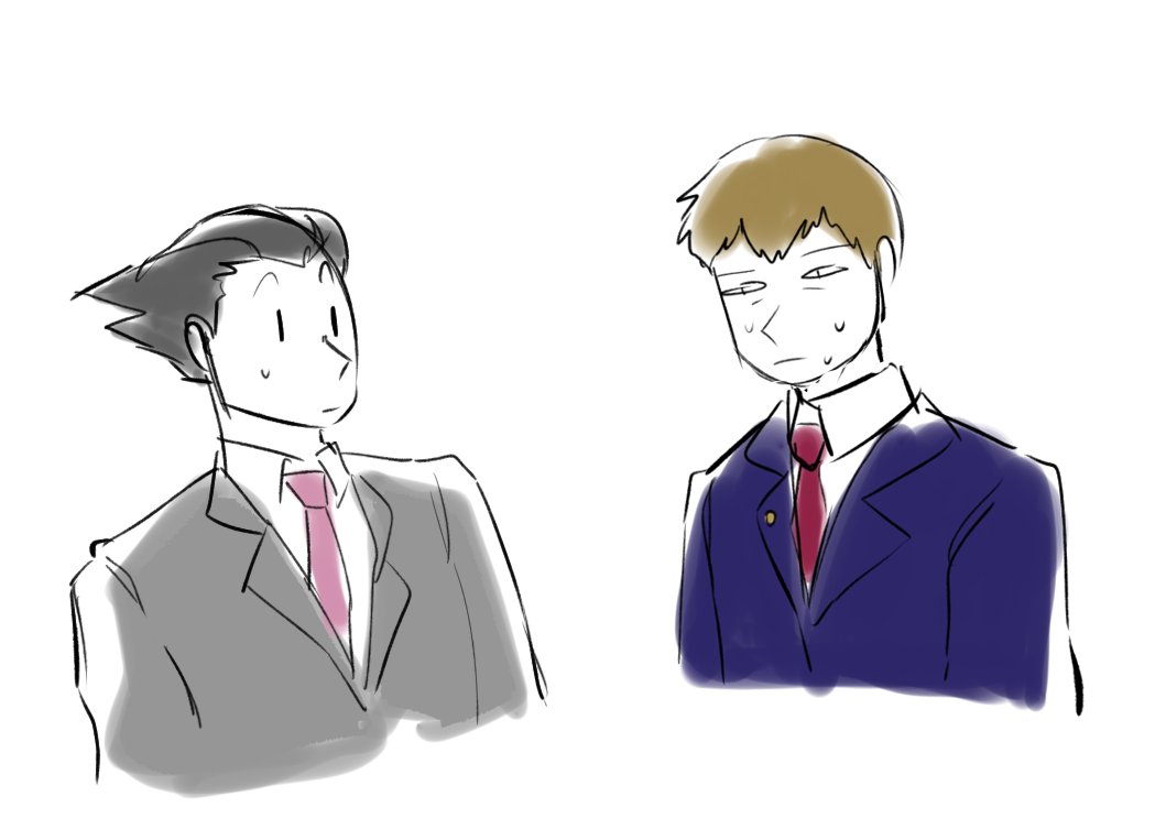 y'all I drew this awhile back but I did a mp100 x aa crossover and I miss them so much ?

#aceattorney #mobpsycho100 