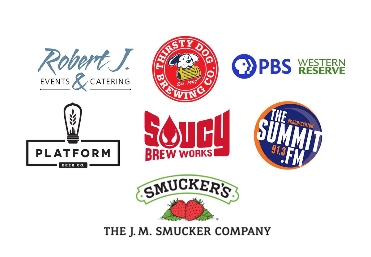 AkronArtMuseum's tweet photo. Thank you to our sponsors for making it all possible:
@RobertJEvents @PlatformBeerco @saucybrewworks @smuckers @PBS_WR @TheSummitFM and Thirsty Dog Brewing https://t.co/p51ayffv0V