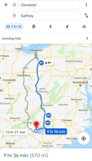 19/09/04Cleveland to Gaffney Picked up my rental from ‘Steve’ and his baseball loving colleague and left Cleveland. A city I’d love to spend more time in. Drove south until I couldn’t anymore. Ended up in Gaffney SC.  #MLB  #DiamondsOnCanvas  #AndyBrown