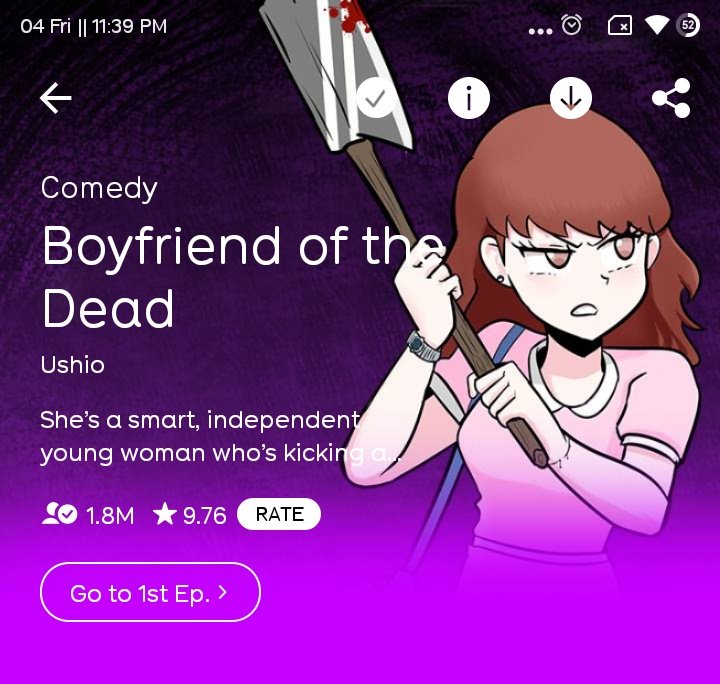 ANNYEONG EVERYONE!I hope you are all comfy in your beds! If you are wondering about me, don't worry. I am at bed rn, reading a webtoon because I cannot put my phone down!Boyfriend of the Dead by UshioLink:  https://www.webtoons.com/en/comedy/boyfriend-of-the-dead/list?title_no=1102