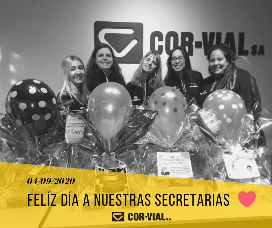 CorVialSA's tweet photo. FELIZ DIA DE LA SECRETARIA♥
Hoy es el dia perfecto para agradecer todo el apoyo y la colaboracion que nos brindan dia a dia.
#CORVIAL #vial #ambiental #machinery #DIADE #secreatria #fierros #equipamiento #HOY #obras #muni #strong #friends #quedateencasa #argentina #feliz https://t.co/LUNVp33PjB