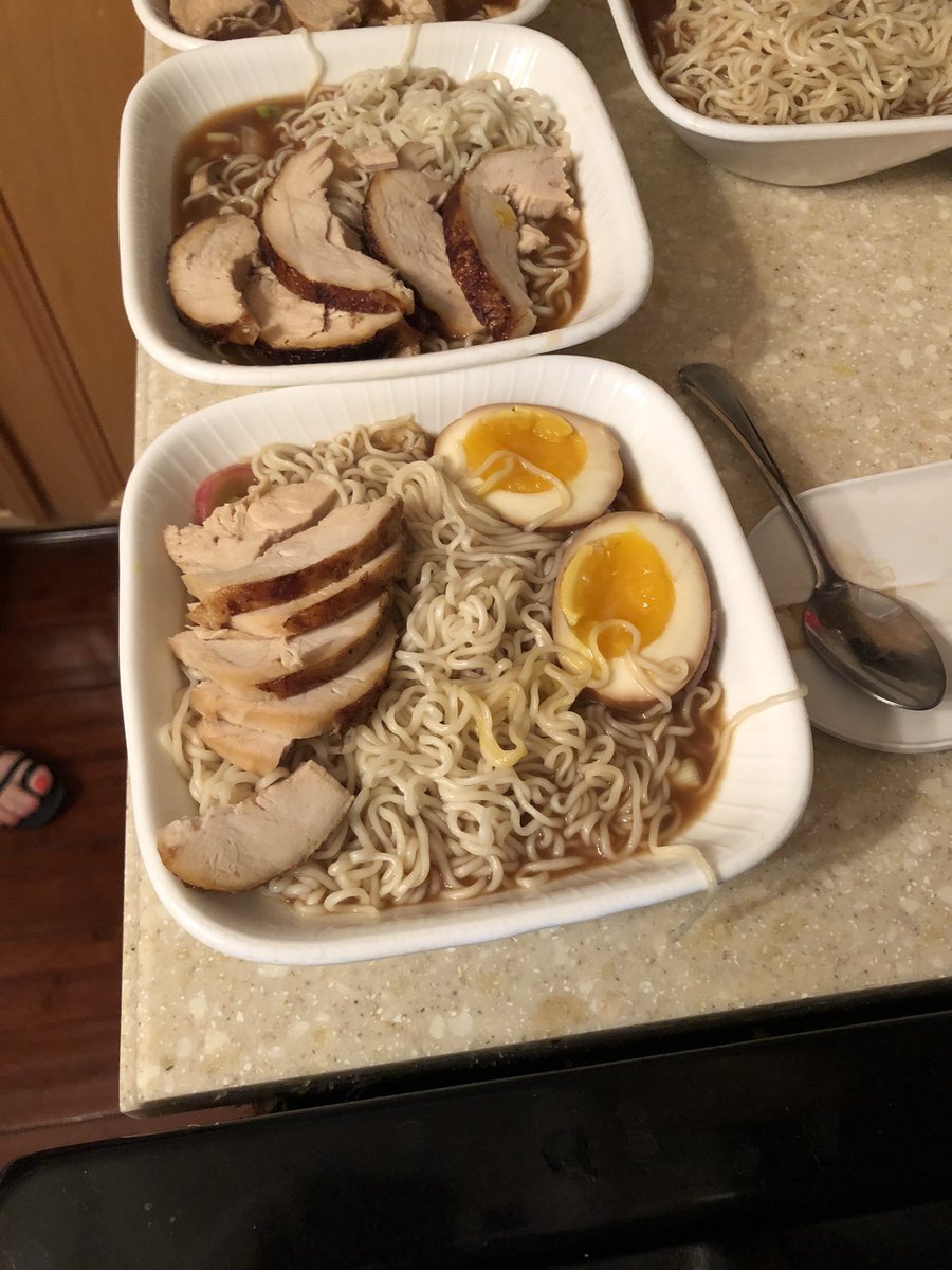 MarkMcKenna419's tweet photo. Made chicken ramen from scratch yesterday. Still have to learn how to "build the bowl" but it was successful first try :) #ramen #buildabowl #noodlesoup https://t.co/iNgskFUmGh