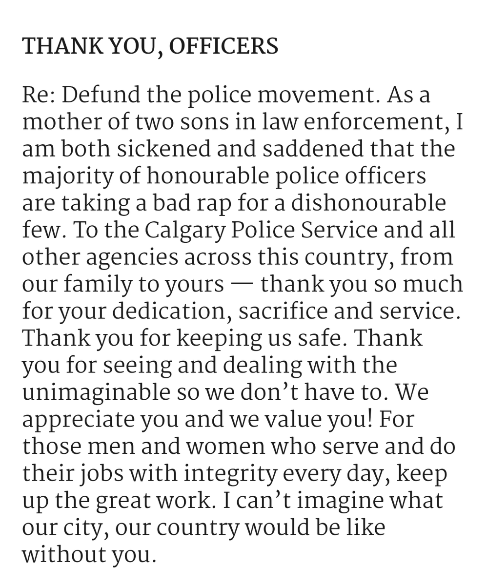 JeromyYYC's tweet photo. Letter to Editor from today's Calgary Sun. https://t.co/79kloNRTWJ