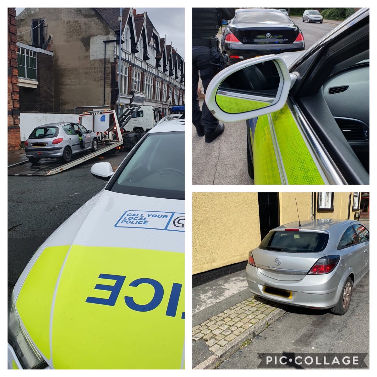 StaffsDogs's tweet photo. Another selection of uninsured vehicles taken off the roads yesterday by #StaffsARV as part of #OperationLightning. All drivers reported for summons and soon to receive fines and penalty points. Worth the risk? #WeThinkNot https://t.co/dnKVdDyerX