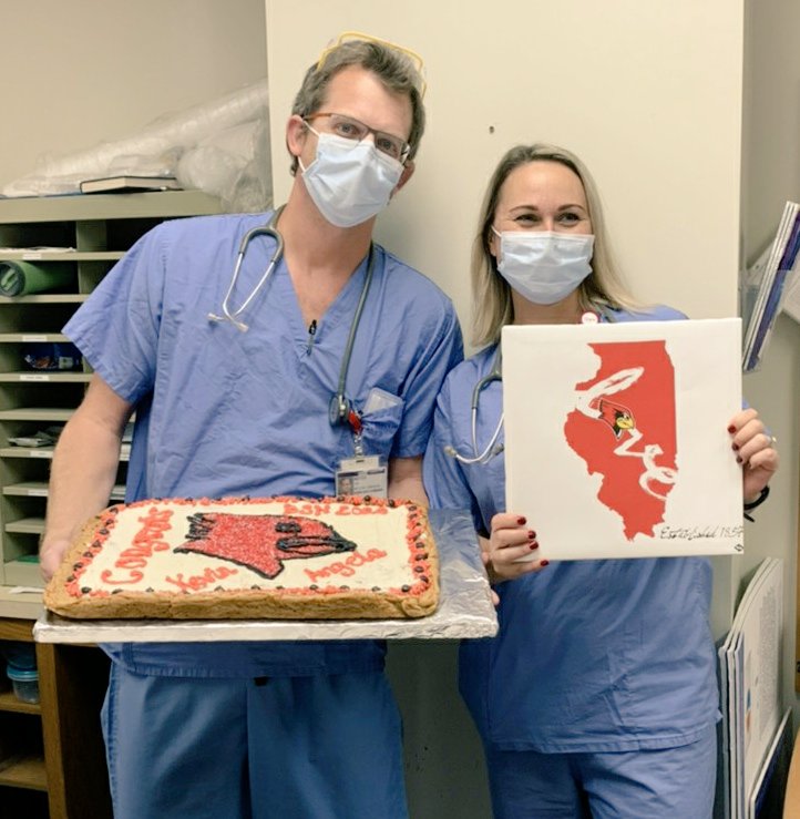 tnbartley's tweet photo. Congratulations to Kevin and Angela SDS RNs @Carle BroMenn. They both graduated with their BSN from @IllinoisStateU in the midst of a pandemic with a 4.0 GPA. So proud of you both! https://t.co/m5lh89V19Q