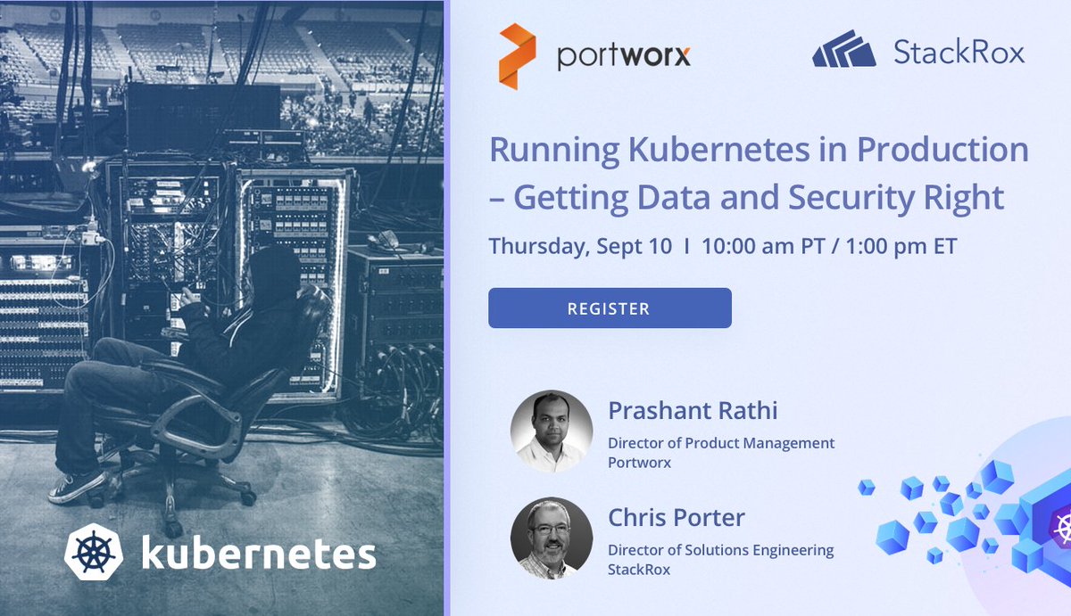 Paul_Theunis's tweet photo. portwx: RT @stackrox: Join this webinar with @portwx & @stackrox to get best practices to make your #Kubernetes production rollout a success! βοΈποΈπhttps://t.co/rHZSK7UFIZ
#KubeSecurity #security #DevOps #DevSecOps https://t.co/2JA0lkCaLs
