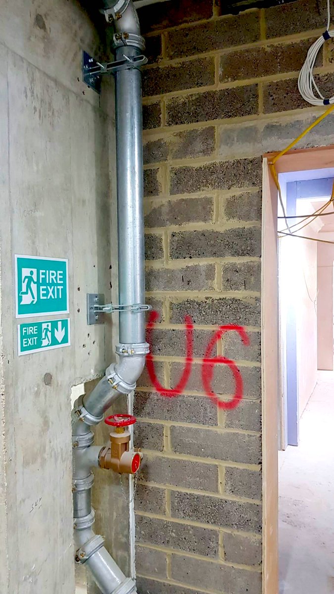 GreenLightElec's tweet photo. Installation of the new dry riser at The Bishops Avenue project of luxury apartments, progress going well we're getting towards the end 💪 https://t.co/iOz6734X1Y