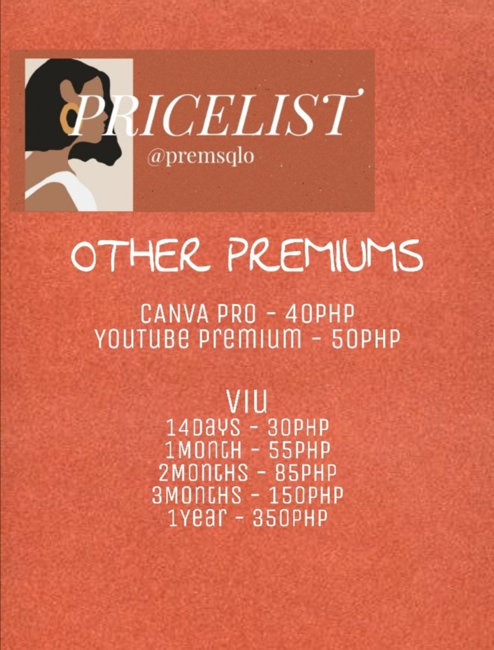 premsqlo's tweet photo. here's our updated pricelist! 🤗

Netflix
Spotify
Other Prems

avail now! DM me💌 https://t.co/tsgGAp0R8C
