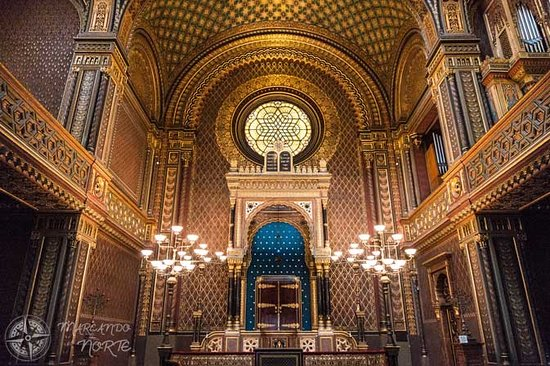 The Spanish Synagogue was built in 1868 in Prague.Its name refers to its Moorish Revival design rather than the congregation, who were German-speaking Jews.[It is the most beautiful synagogue in the world, ngl]