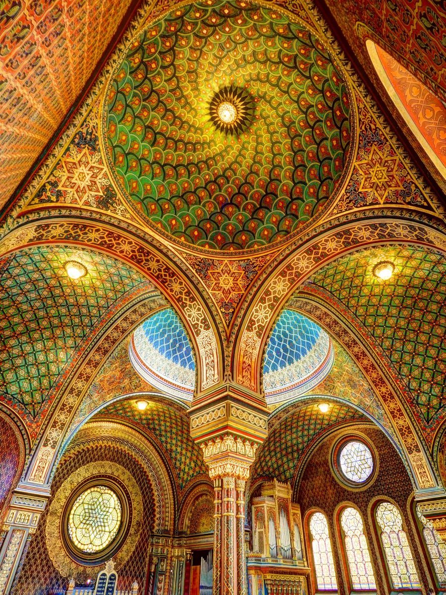 The Spanish Synagogue was built in 1868 in Prague.Its name refers to its Moorish Revival design rather than the congregation, who were German-speaking Jews.[It is the most beautiful synagogue in the world, ngl]