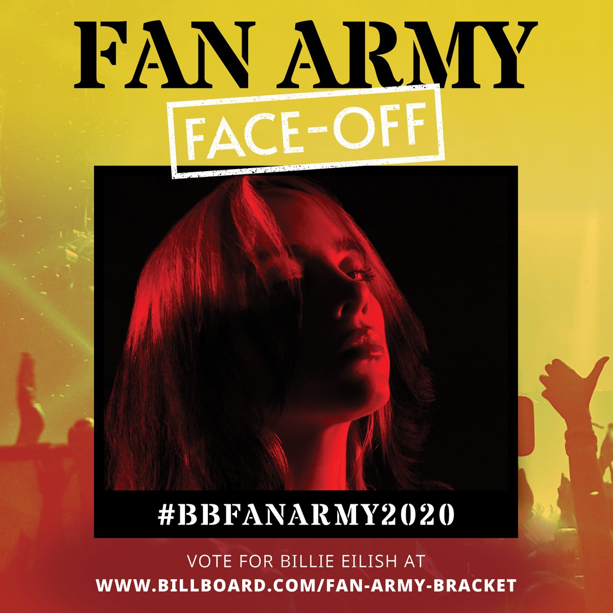 billboard's tweet photo. Who has the strongest fan army?

Vote for @billieeilish or @PostMalone in this round of #BBFanArmy2020: https://t.co/GnZdK8bLkw https://t.co/74lfHEsBPV