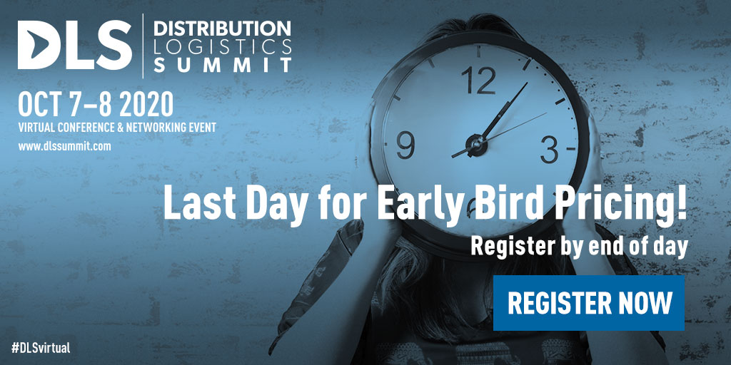 Prices for #DLSvirtual go up tonight! Don’t miss the opportunity to learn industry trends and connect with #warehousing and #logistics experts.  Get your tickets now: bit.ly/3jgDIa9 or view the full program at dlssummit.com