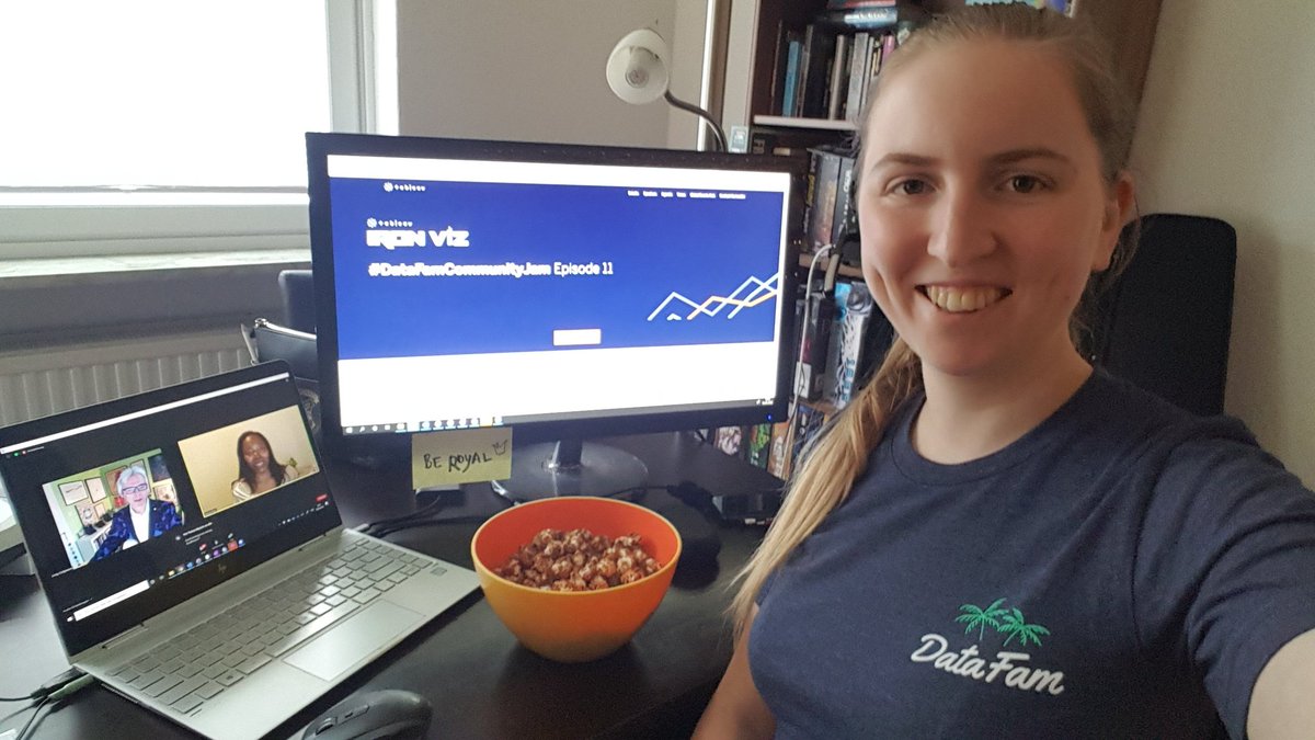 TheHeidiK's tweet photo. Hey #DataFam, got your popcorn ready yet? The #IronViz finalist announcement at the #DataFamCommunityJam, hosted by @acotgreave and @KroseKeshia is starting NOW! https://t.co/7HrIAKZvvS