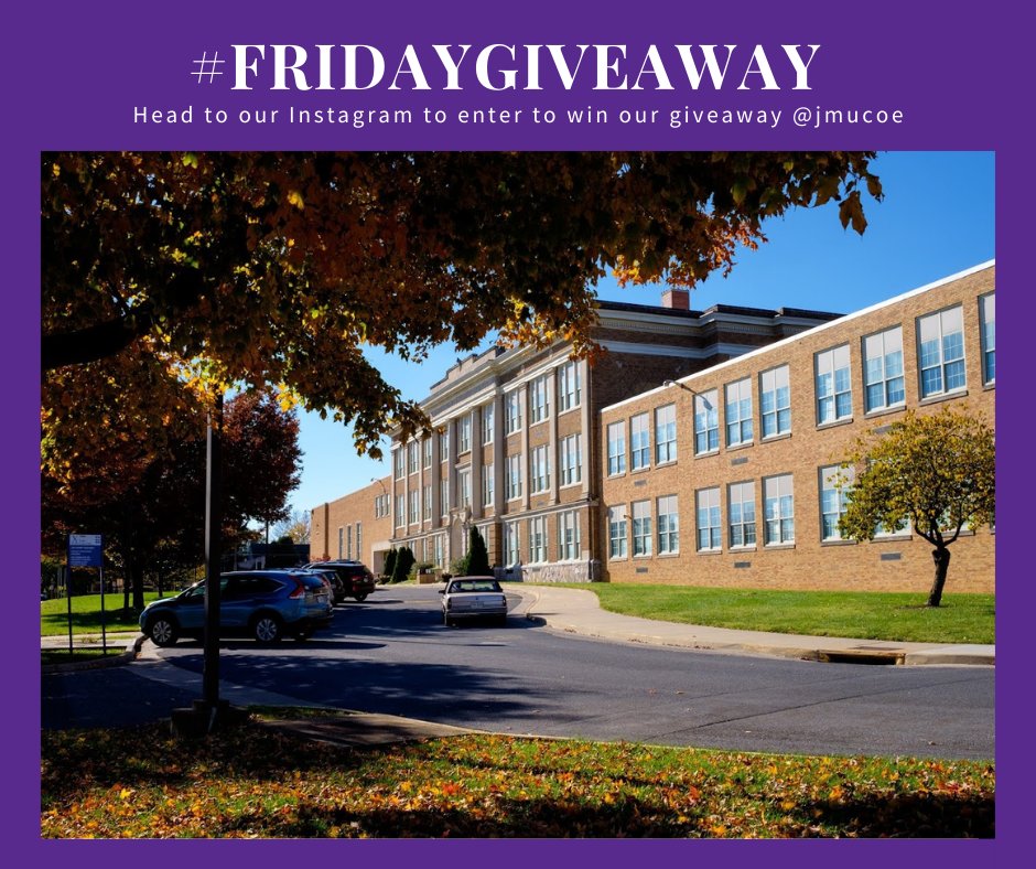 JMUCoE's tweet photo. Happy Friday! We are back with another giveaway! Go to our Instagram @jmucoe to enter to win some COE swag!
#fridaygiveaway #swag #giveaway #jmucoe #jmu #jmupride https://t.co/cxRQDWyAW3