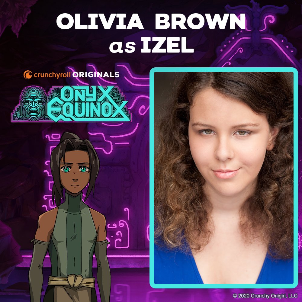 Humanity’s future relies on those chosen by fate. Welcome the EN VA cast of Onyx Equinox! Coming to  @Crunchyroll on November 21. Izel -  @Livy_Brown