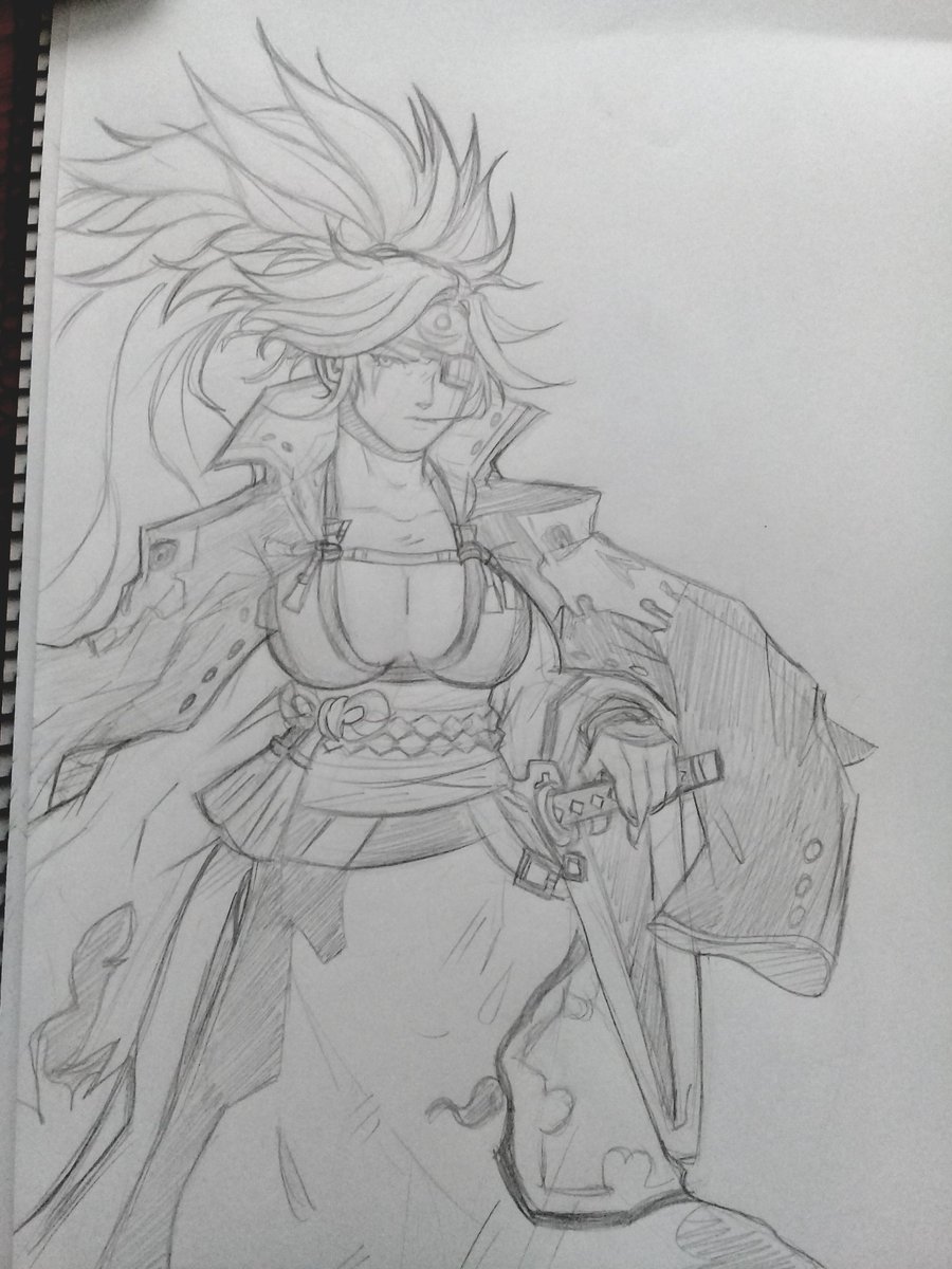 Mary12360008011's tweet photo. Baiken sketch 
#GuiltyGear #sketch #ggxrdrev2 #baiken https://t.co/nNdUOoAaym