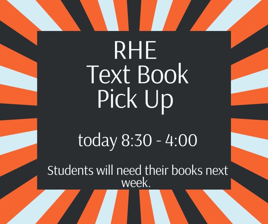 Parents, students will need their books.  Stop by campus today! #TeamExcellence #RHExcellence #RHEMatters #WeMatter <a href="/CherishPipkins/">Cherish Pipkins</a> <a href="/mls_casper/">Margo L. Spencer</a> <a href="/NickkiArmstard/">Nickki Armstard</a> <a href="/topoftheday12/">Mary Thompson, M.Ed</a> @MSciencediva <a href="/Simply_Sierra89/">Sierra Manning</a> <a href="/KenjanaeR/">KenJanae Randle</a> @preachingtroy <a href="/M9Kisha/">Kisha Anderson</a> @QuanishaVickers <a href="/doristhomp1/">Doris Thompson</a>