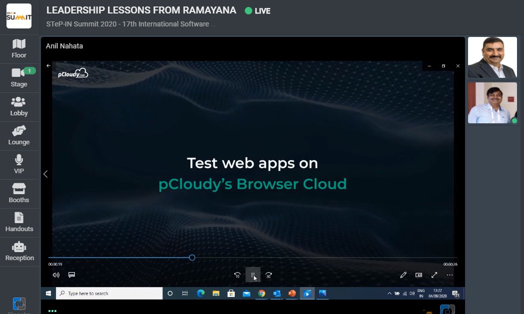 pcloudy_ssts's tweet photo. pCloud's Browser Cloud teaser was showcased at the @stepin_forum Summit 2020. The newly launched feature was praised by the QA community at the conference. #stepinsummit2020 https://t.co/dKCnKPZv23