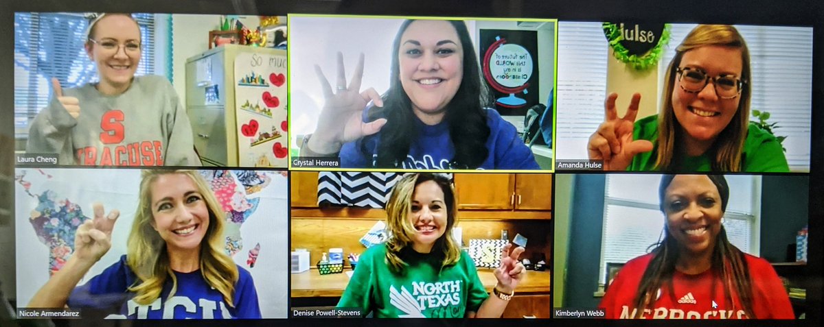 CHerrera_ESL's tweet photo. When you can't be together for College Colors Day you make it work. I made them all type in ACUis#1 as the Zoom password so they'd know the superior university. 🤣 #KISDCollegeColors @HulseESL @MrsCheng_ESL @ESLteacherKISD @NArmendarez_ESL @ACUedu @KISDBILESL https://t.co/bAgVOcViZo