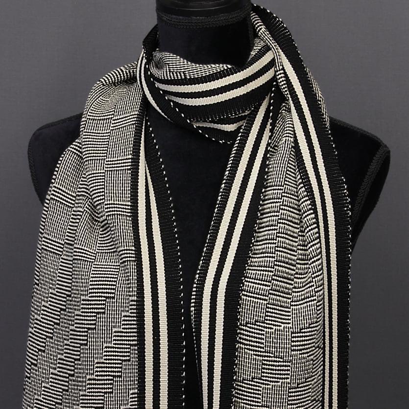CraftShowSWC's tweet photo. Looking for the perfect new scarf? Shop in Amy Nguyen’s (sweeping gridded scarf) or Pamela Whitlock’s (modern herringbone) Artist Shops from Oct 13-25 at the VIRTUAL SMITHSONIAN CRAFT SHOW.#amynguyentextiles #sosumiweaving #craft2wear #craftinamerica #finecraft #textiles https://t.co/fCks3CQY7l