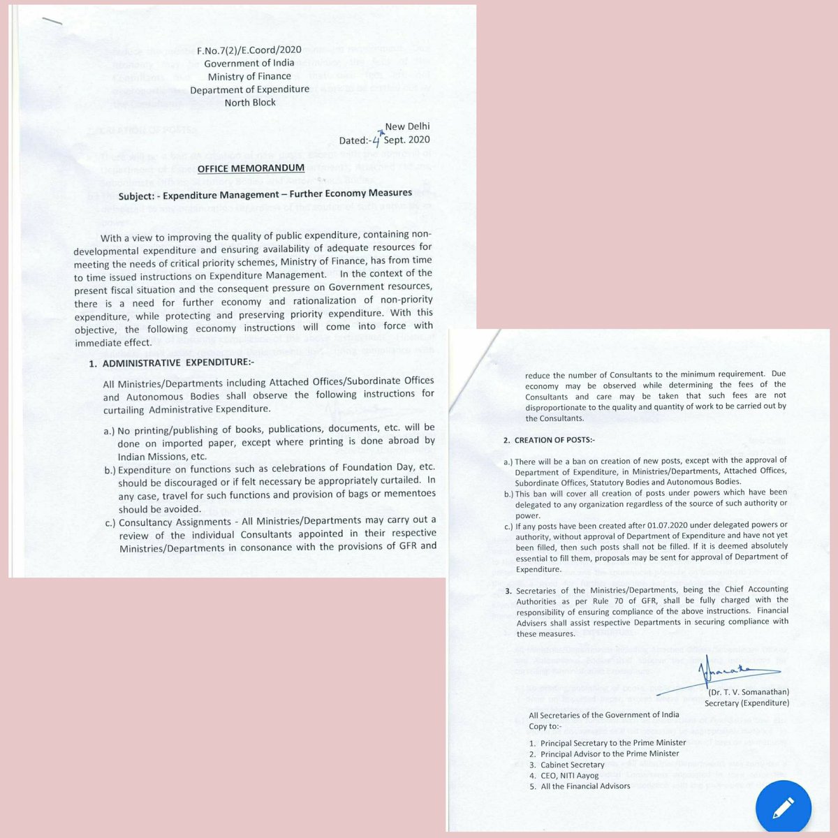 GaganPratapMath's tweet photo. Govt. Bans new post creation https://t.co/D61SRPA0KV
