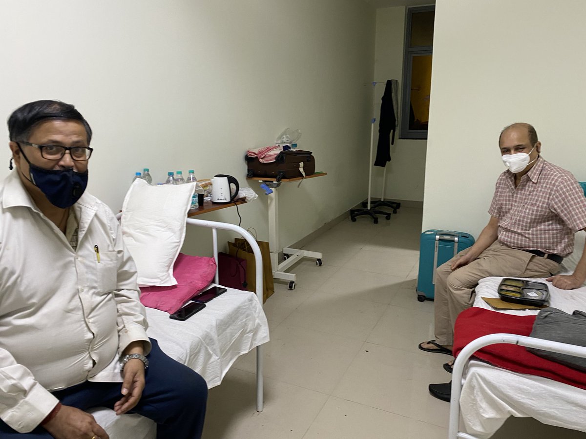 abhijitsarma's tweet photo. Just now took a round of Covid positive ward. Met Dr Biraj Goswami eye and Dr Bhabadev Goswami gastroenterologist . Gave them reassurance and moral boast and take it easy. https://t.co/v811NgkGXN